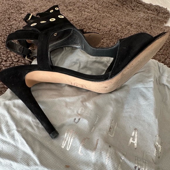 Stuart Weitzman “Frenchcuff” black suede heels - Picture 7 of 9